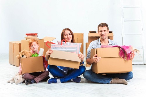 Furniture being safely moved from a Barnet apartment