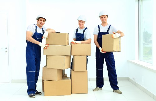 Packing boxes and household items for transport in Barnet