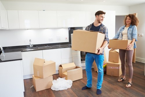 A professional team handling commercial office move items in Barnet