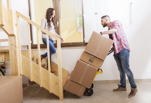Packed moving boxes prepared for house removals in Barnet